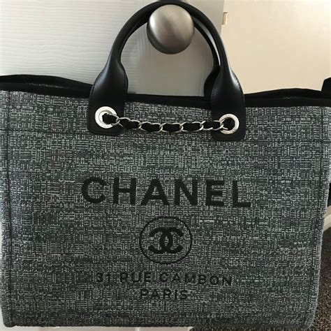 grey chanel deauville tote|chanel deauville tote price leather.